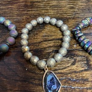 New!! Heather Ford Semi-Precious Stone Boho Bracelet Singles Vitrail Design